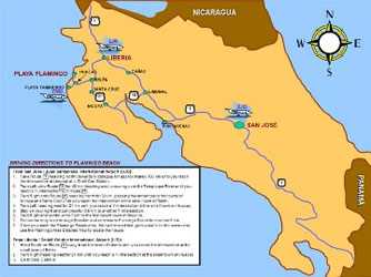 Map of Flamingo, Guanacaste, Costa Rica